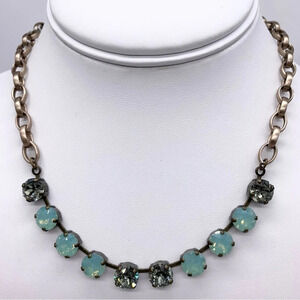 Sabika Blue Green Crystal Necklace
